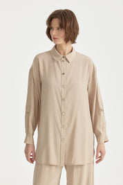 Modal Trousers Tunic Set - Mink
