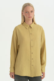 Modal Vintage Gömlek  Yaka Tunik - Safran