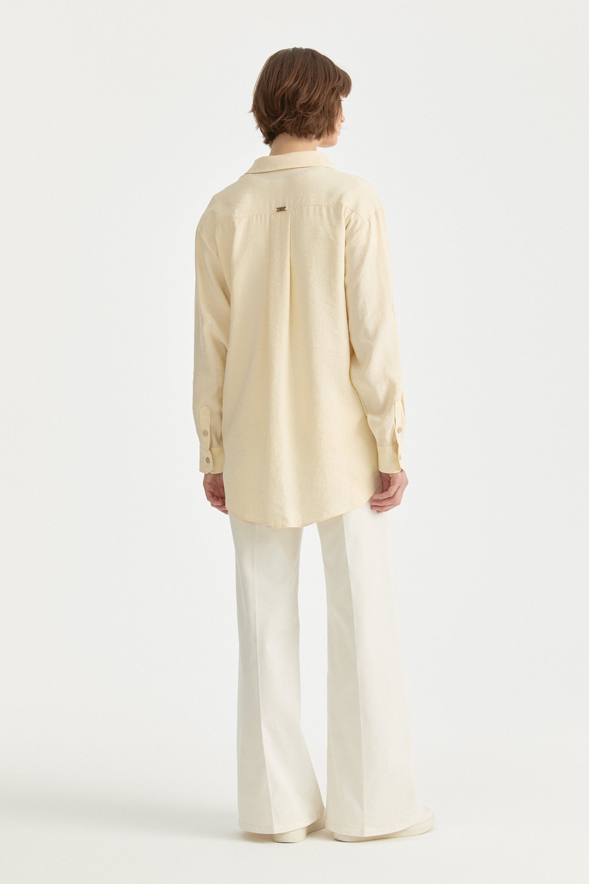 Modal Vintage Gömlek Yaka Basic Tunik - Tereyağ Sarısı