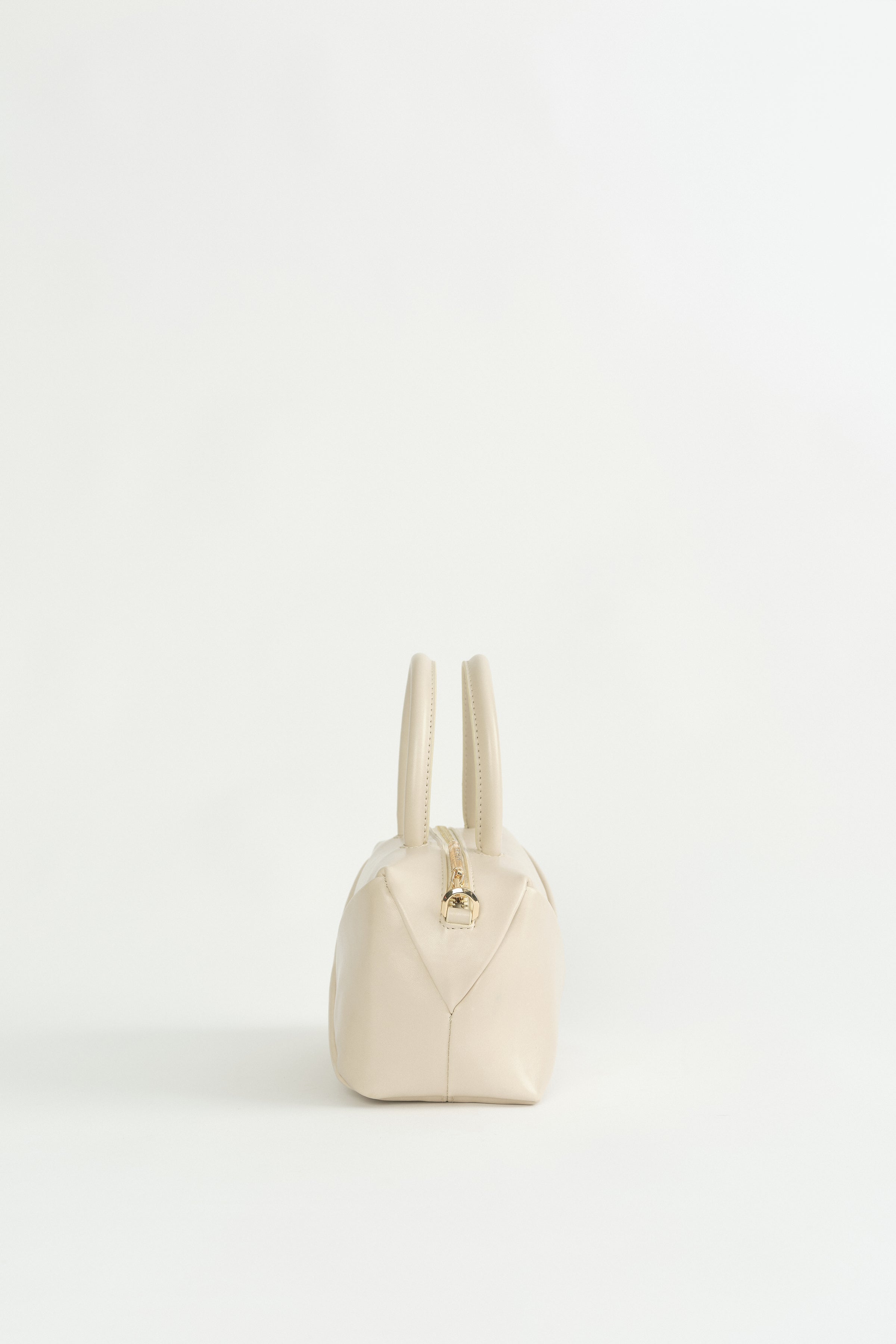 Modern Formlu Satchel Çanta - Bej