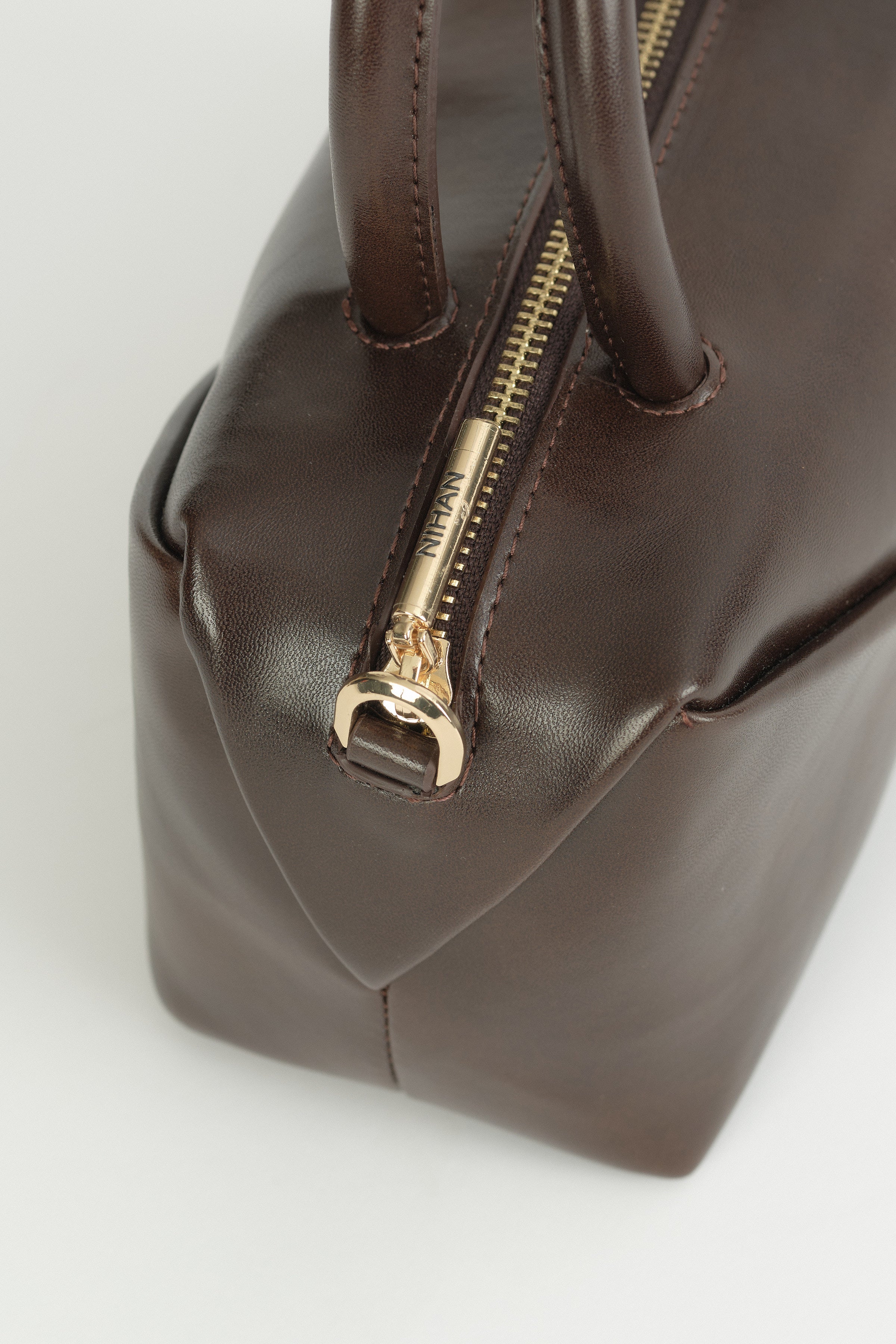 Modern Formlu Satchel Çanta - Kahve