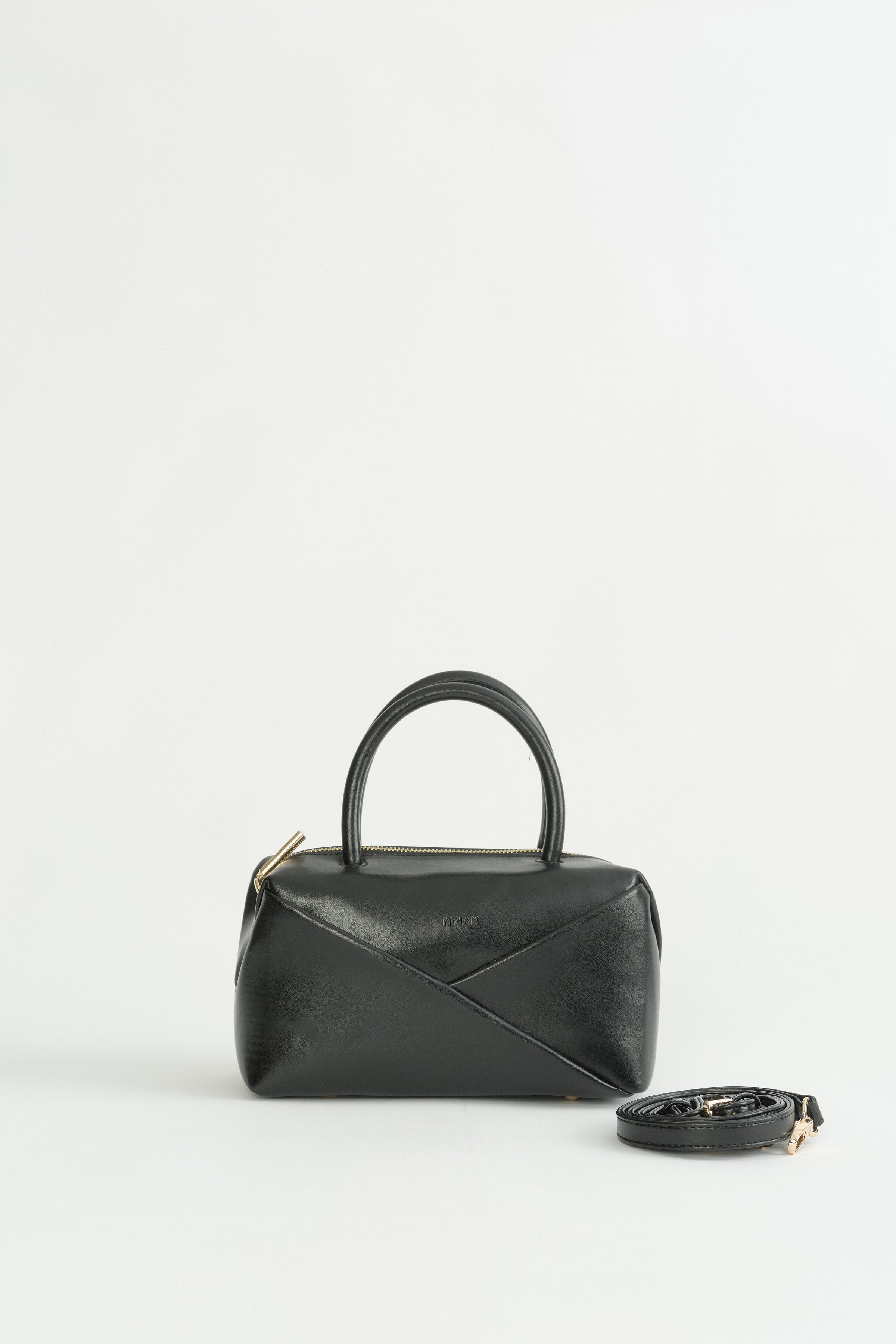 Modern Formlu Satchel Çanta - Siyah