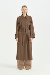 Mono Kapama Oversize Trençkot - Kahve