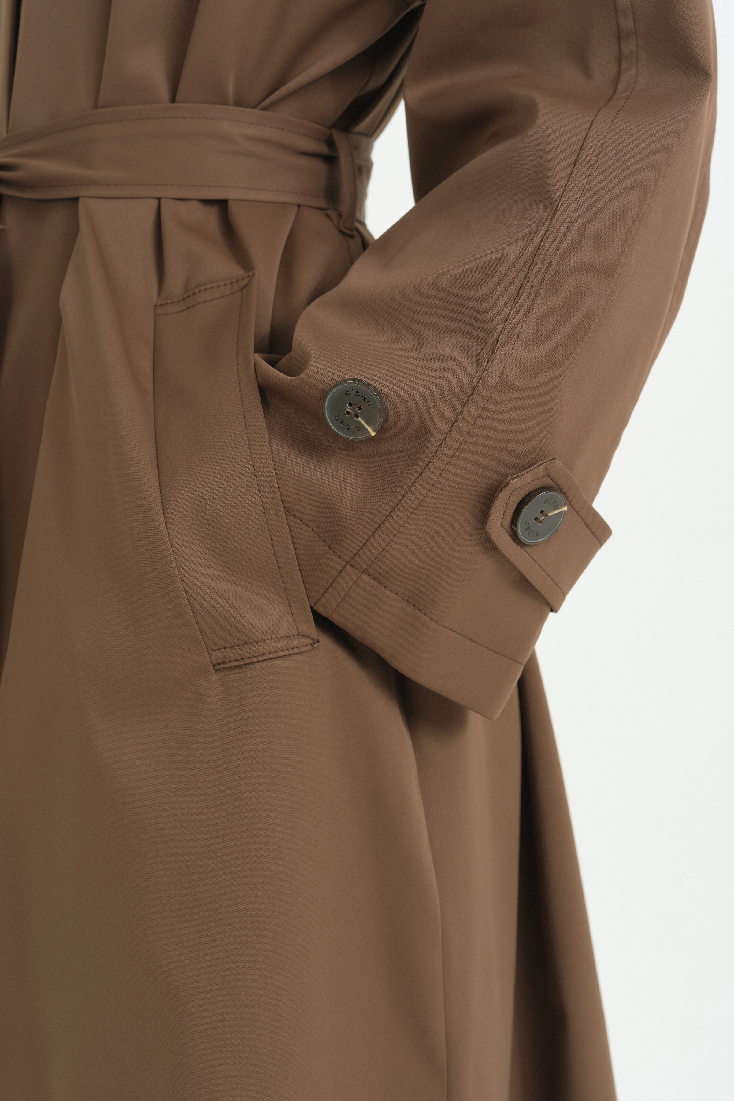 Mono Kapama Oversize Trençkot - Kahve