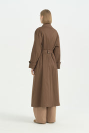 Mono Kapama Oversize Trençkot - Kahve