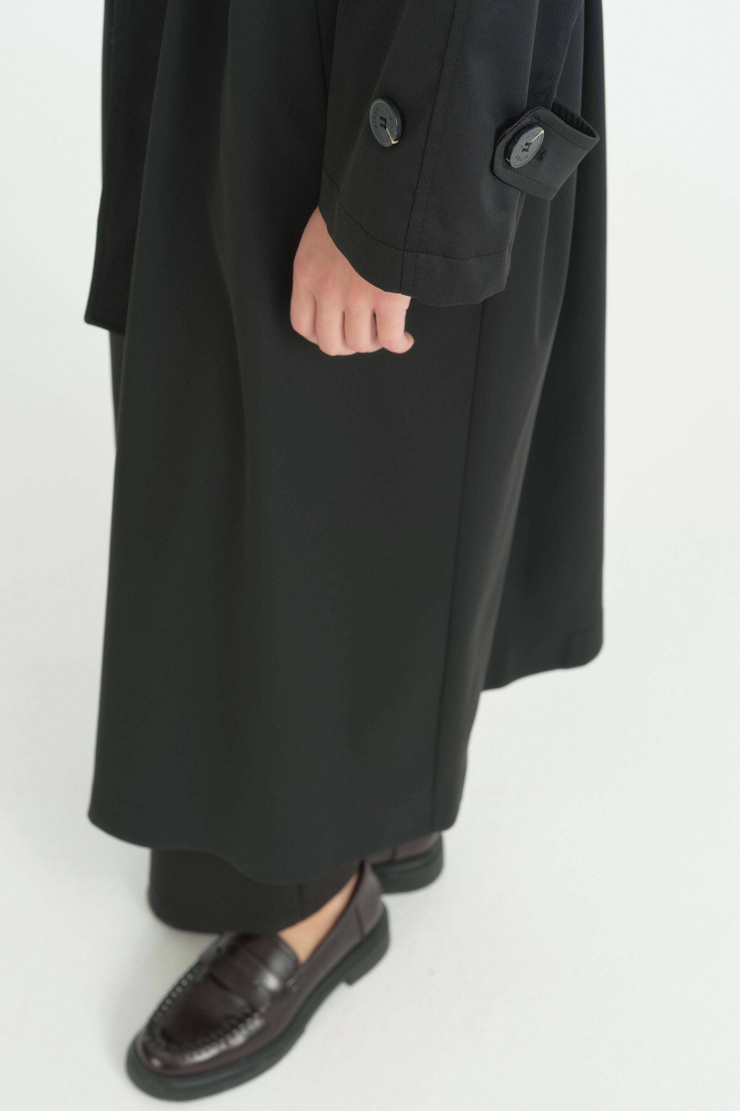 Mono Kapama Oversize Trençkot - Siyah