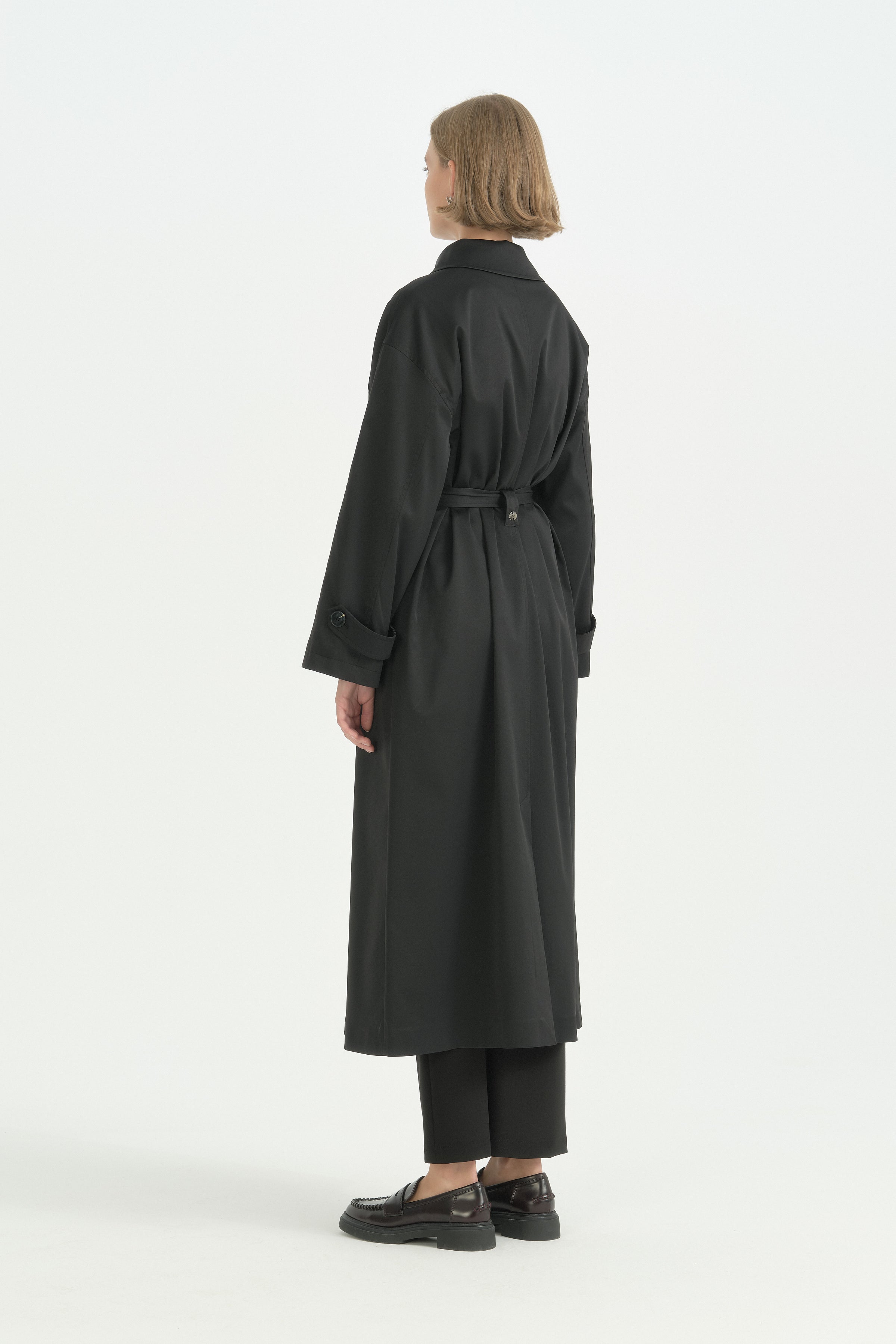 Mono Kapama Oversize Trençkot - Siyah