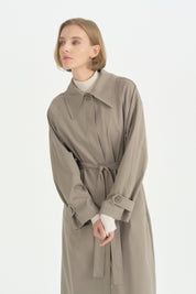 Mono Kapama Oversize Trençkot - Yeşil