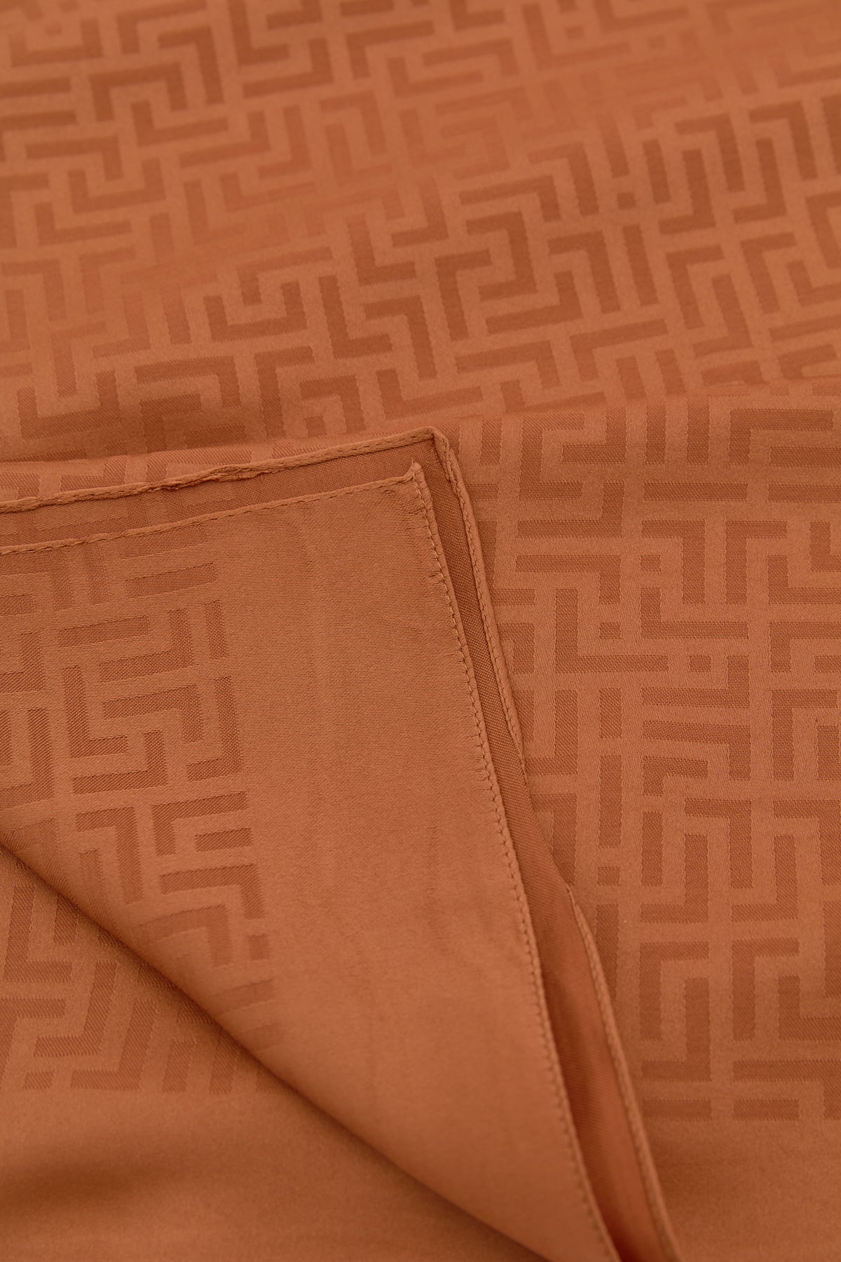Monogram Desen Şal - Kiremit