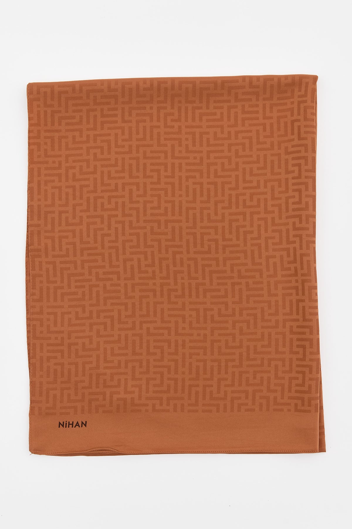 Monogram Desen Şal - Kiremit