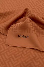 Monogram Desen Şal - Kiremit