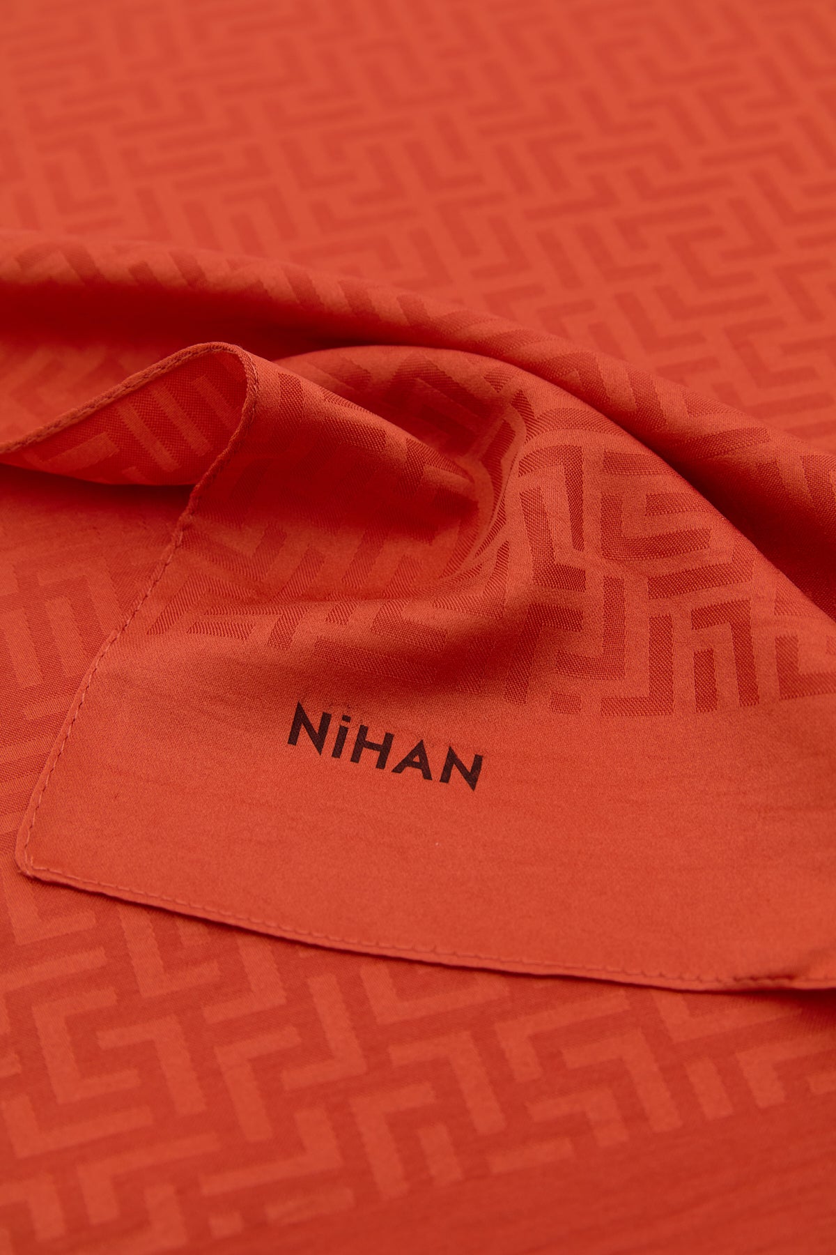 Monogram Pattern Scarf - Tan