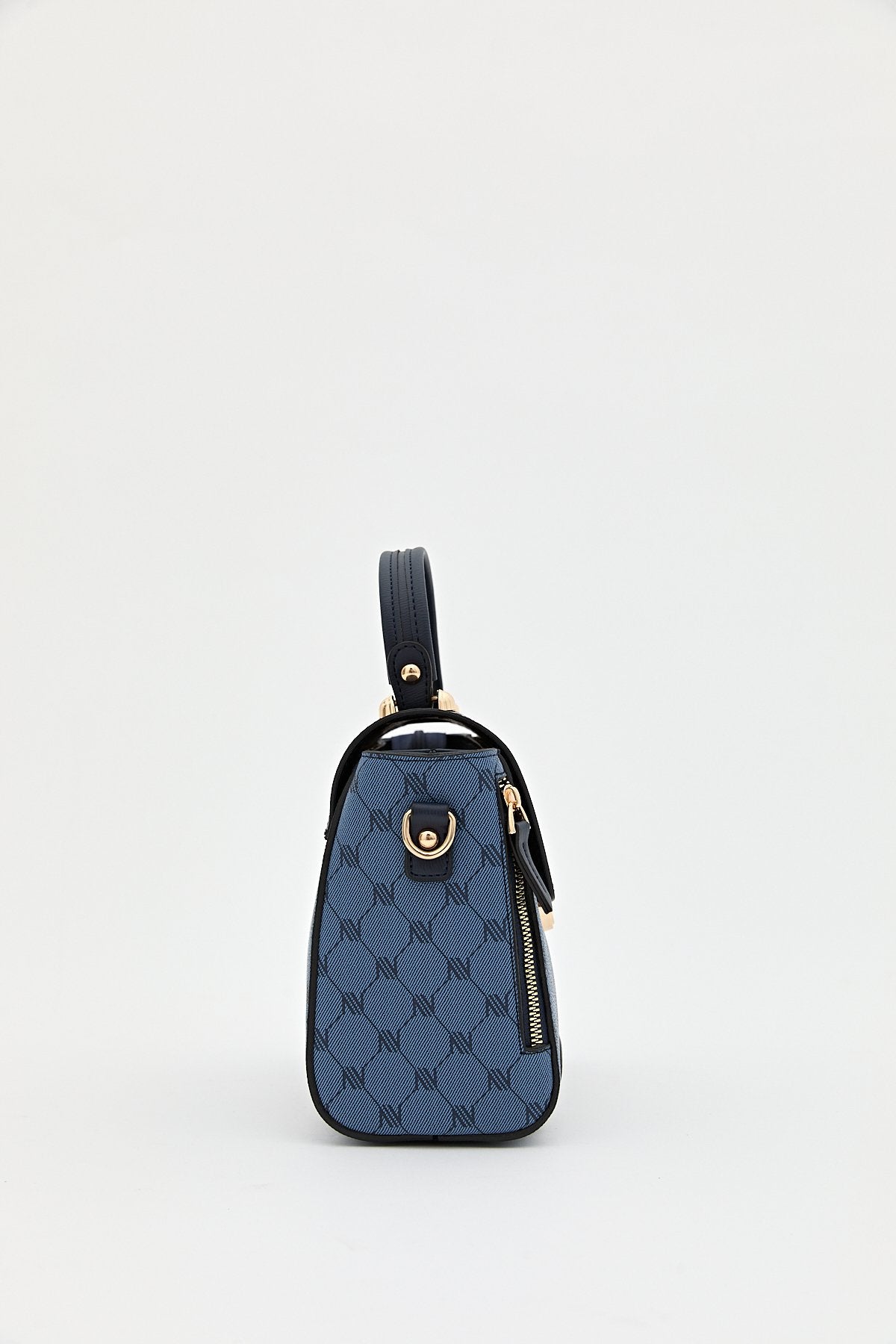 Monogram Flap Crossbody Bag - Navy Blue