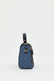 Monogram Flap Crossbody Bag - Navy Blue