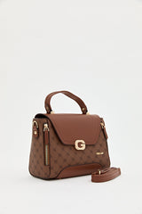 Monogram Flap Crossbody Bag - Tan