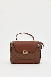 Monogram Flap Crossbody Bag - Tan