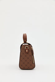 Monogram Flap Crossbody Bag - Tan