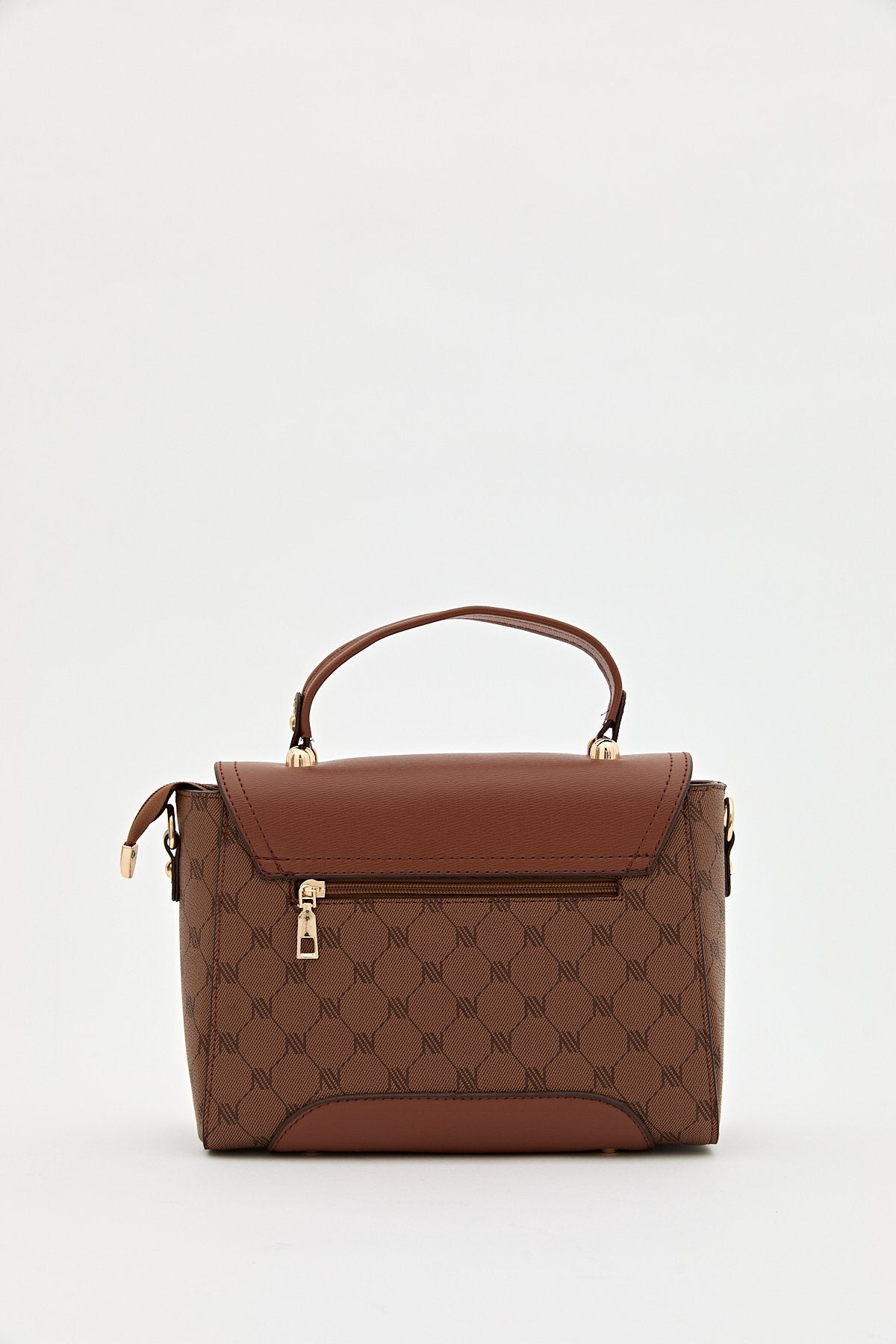 Monogram Flap Crossbody Bag - Tan
