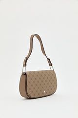 Monogram Flap Shoulder Bag - Beige