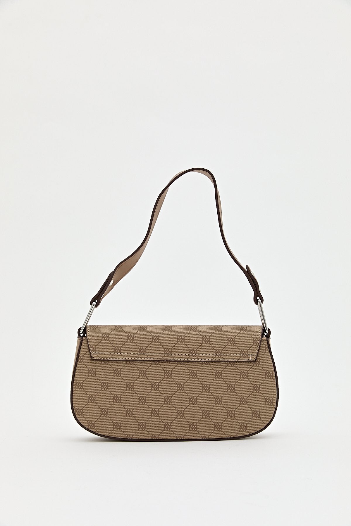 Monogram Flap Shoulder Bag - Beige