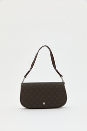 Monogram Flap Shoulder Bag - Coffee