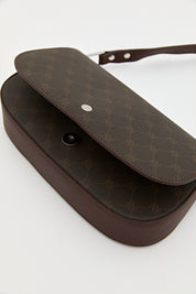 Monogram Flap Shoulder Bag - Coffee