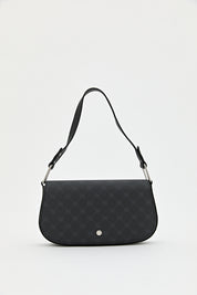 Monogram Flap Shoulder Bag - Black