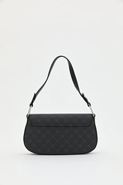 Monogram Flap Shoulder Bag - Black