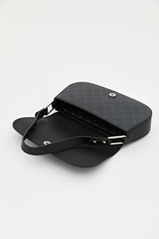 Monogram Flap Shoulder Bag - Black