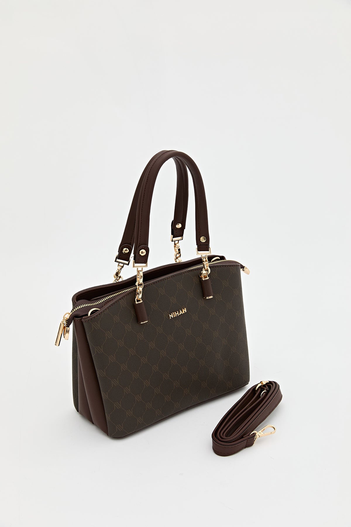 Monogram Shopper Çanta - Kahve