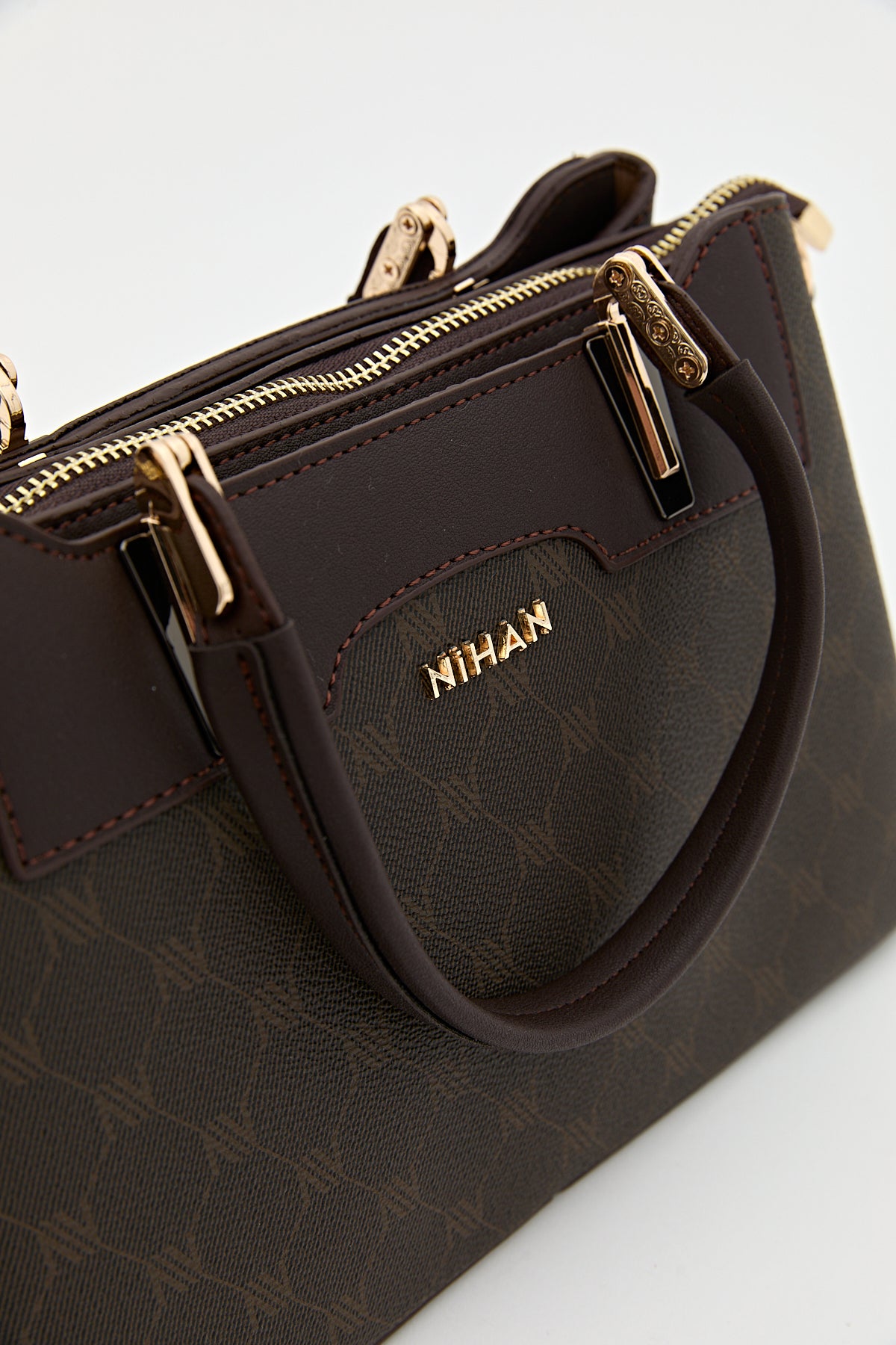 Monogram Tote Çanta - Kahve
