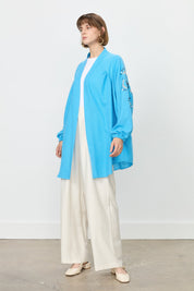 Nakış Detaylı Keten Kimono - Camgöbeği