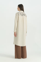 Embroidered Linen Tunic - Black