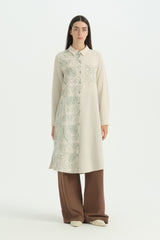 Embroidered Linen Tunic - Green