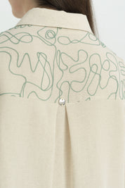 Embroidered Linen Tunic - Green