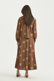 Embroidered Cotton Shirt - Light Brown