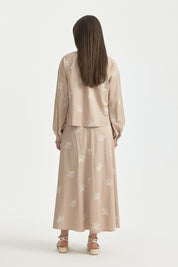 Embroidered Cotton Shirt - Beige
