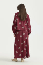 Embroidered Cotton Shirt - Burgundy