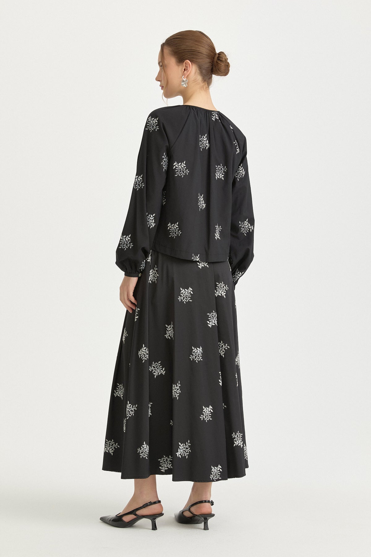 Embroidered Cotton Shirt - Black
