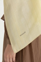 Nara Silky Natural Jacquard Shawl - Sage