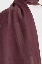 Nara Silky Natural Jacquard Shawl - Plum Rot