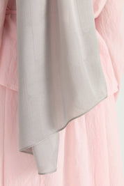 Nara Silky Natural Jacquard Shawl - Silver