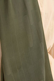Nara Silky Natural Jacquard Shawl - Dark Green