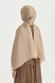 Nara Silky Natural Jacquard Shawl - Mink