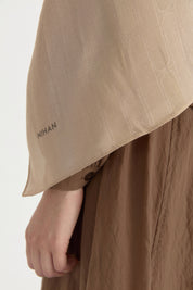 Nara Silky Natural Jacquard Shawl - Mink