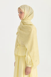 Nara Silky Natural Cotton-Floss Shawl - Sage Green
