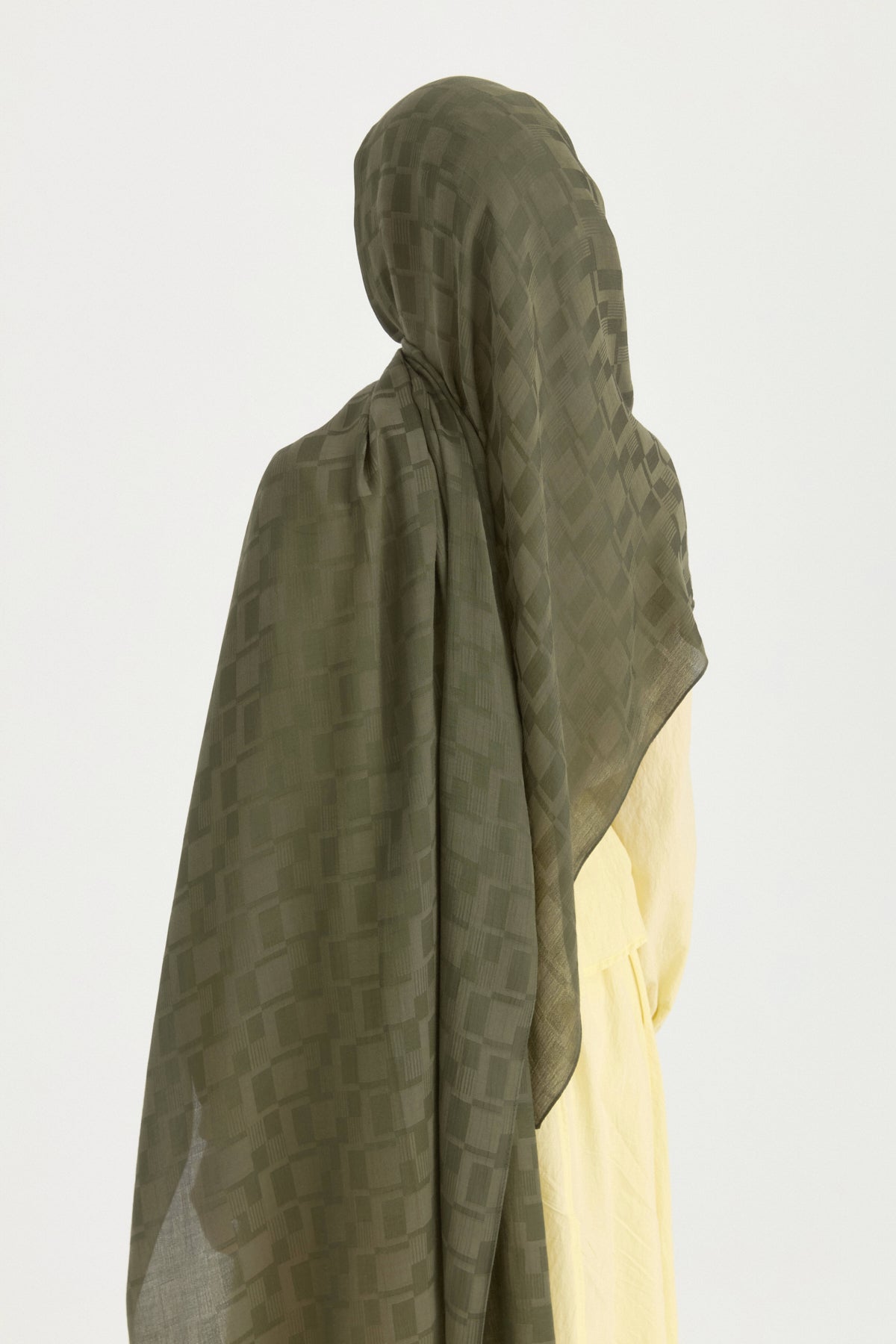 Nara Silky Natural Cotton-Floss Shawl - Dark green