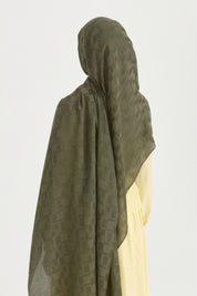 Nara Silky Natural Cotton-Floss Shawl - Dark green