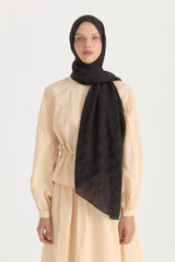 Nara Silky Natural Cotton-Floss Shawl - Black