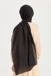 Nara Silky Natural Cotton-Floss Shawl - Black